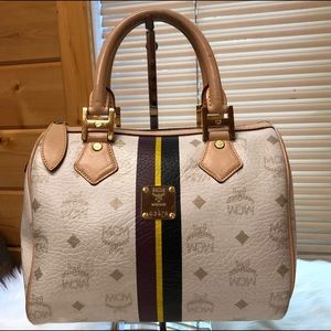 Authentic MCM Visetos White Boston